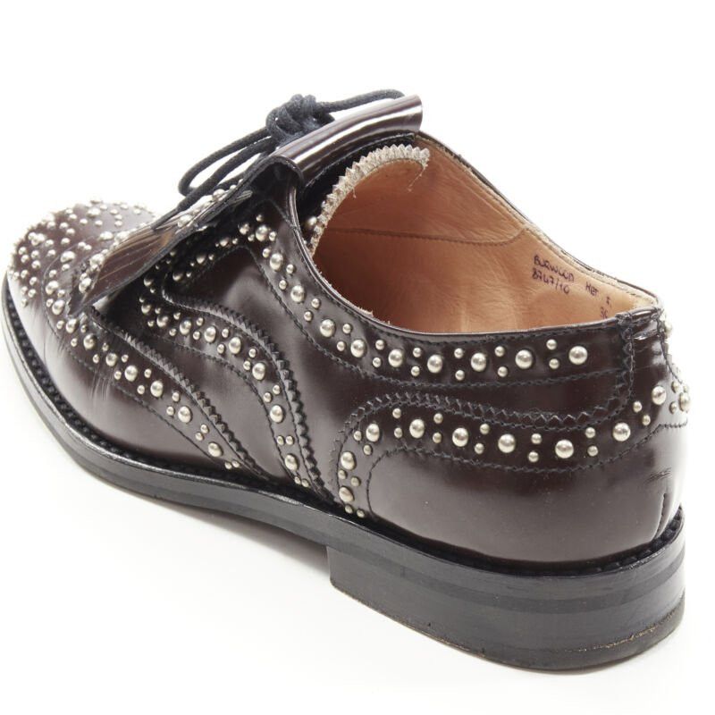Church's CHURCH'S Burwood Met Cordovan dark brown silver studded fringe brogue EU36 Size US 6 / IT 36 - 8 Thumbnail