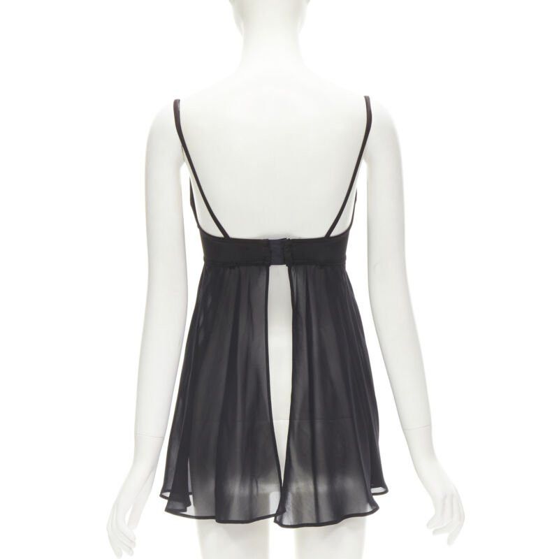 La Perla LA PERLA Vintage Ritmo Di Perla black sequins cupped bra sheer negligee top XS Size XS / US 0-2 / IT 36-38 - 5 Thumbnail