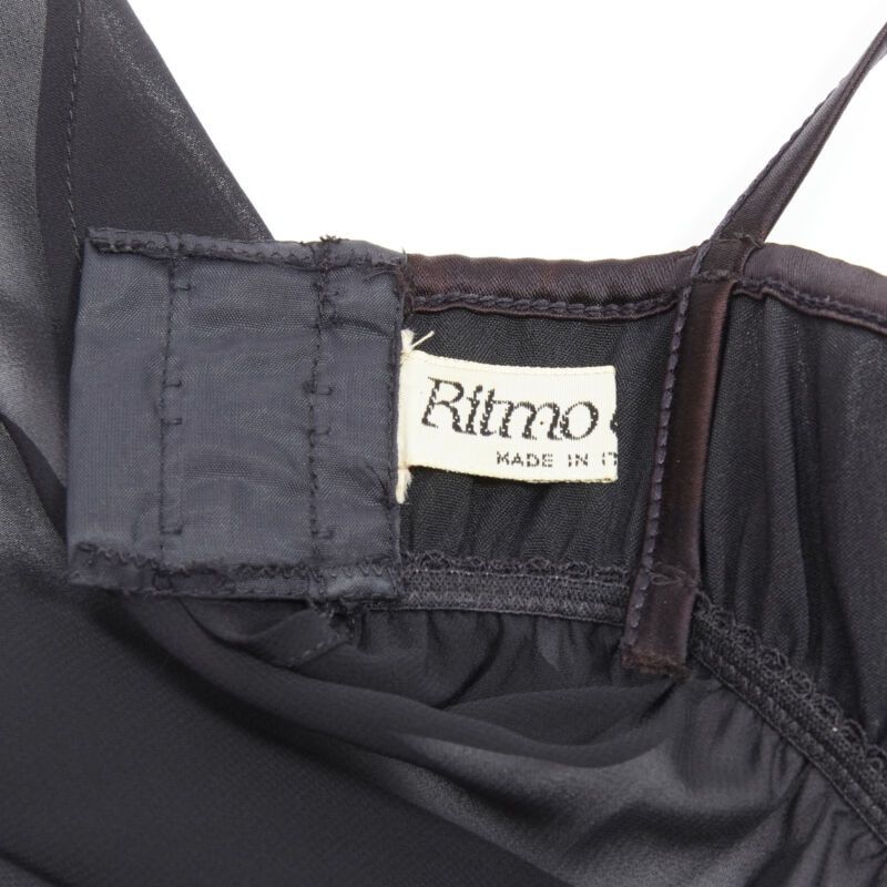 La Perla LA PERLA Vintage Ritmo Di Perla black sequins cupped bra sheer negligee top XS Size XS / US 0-2 / IT 36-38 - 9 Thumbnail