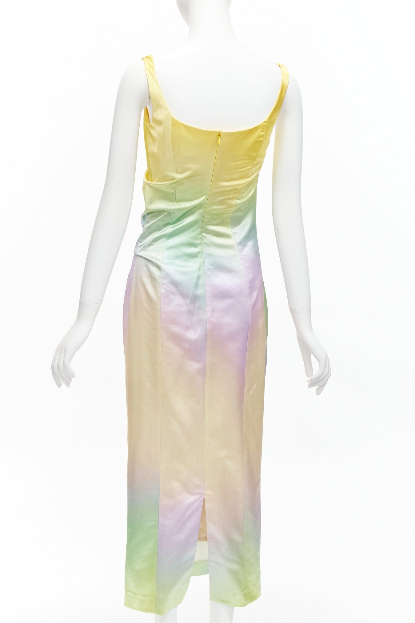 Other MERYLL ROGGE 2021 Runway pastel rainbow ombre rainbow drape side scoop neck dress FR36 S Size S / US 4 / IT 40 - 5 Thumbnail