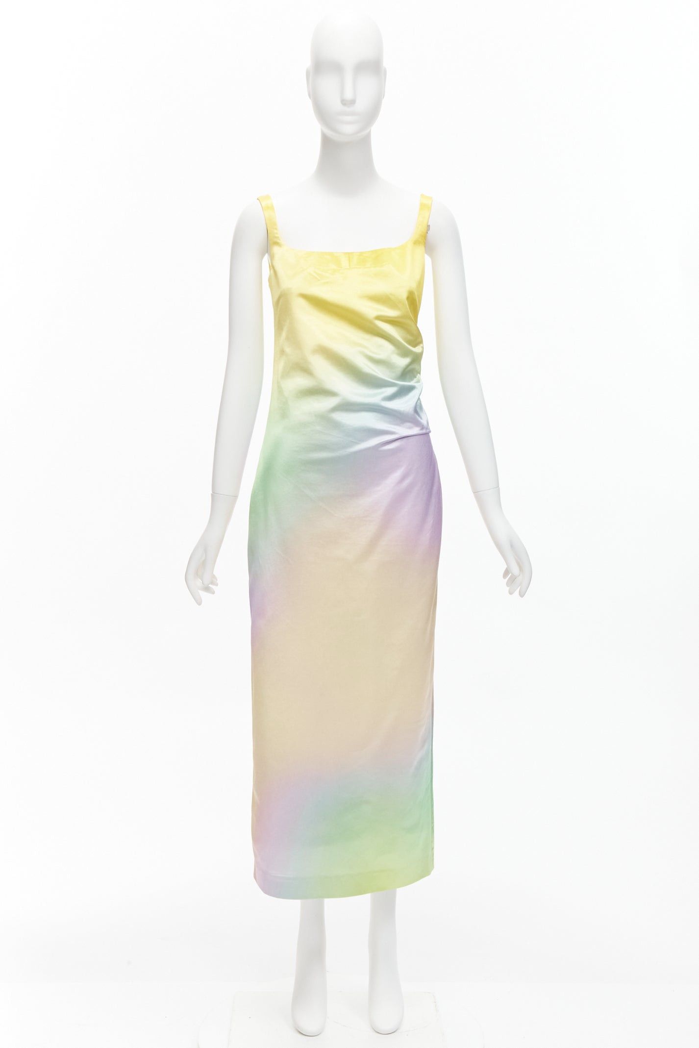 Other MERYLL ROGGE 2021 Runway pastel rainbow ombre rainbow drape side scoop neck dress FR36 S Size S / US 4 / IT 40 - 9 Thumbnail