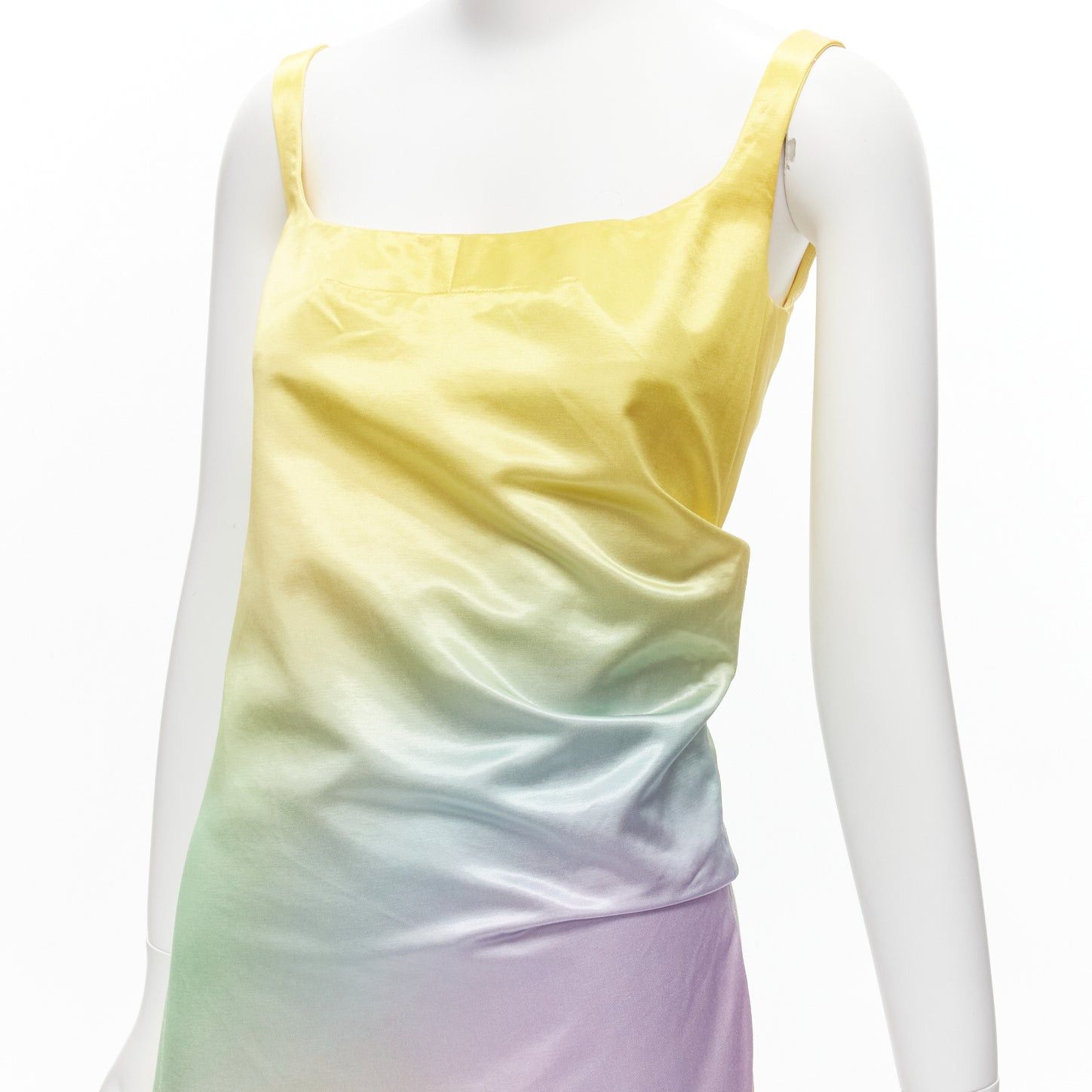 Other MERYLL ROGGE 2021 Runway pastel rainbow ombre rainbow drape side scoop neck dress FR36 S Size S / US 4 / IT 40 - 2 Thumbnail