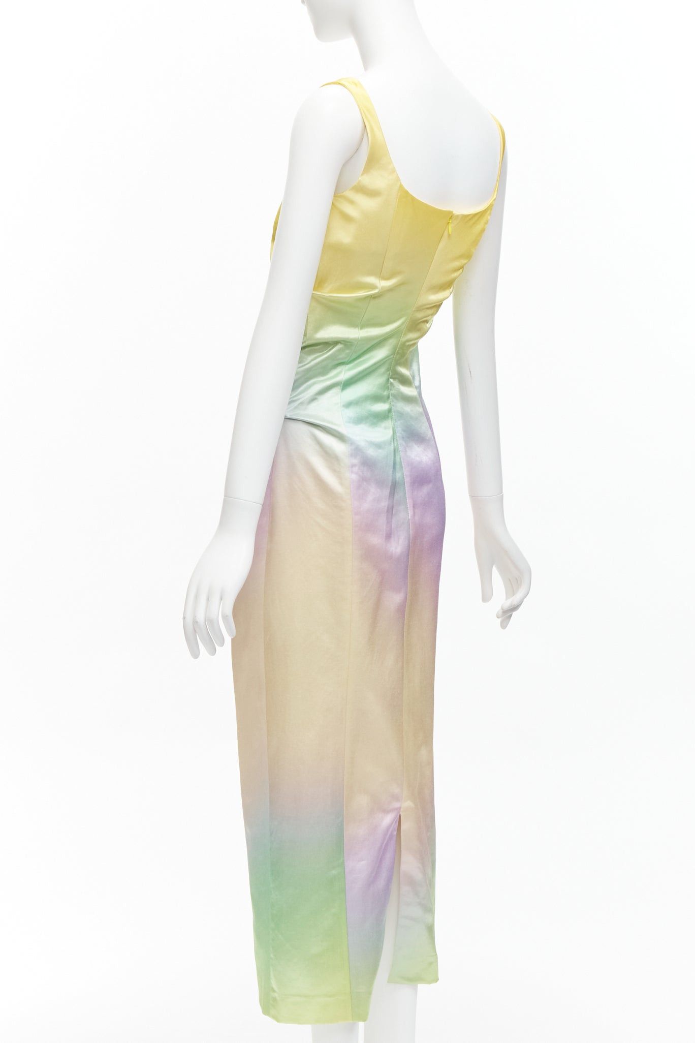 Other MERYLL ROGGE 2021 Runway pastel rainbow ombre rainbow drape side scoop neck dress FR36 S Size S / US 4 / IT 40 - 6 Thumbnail