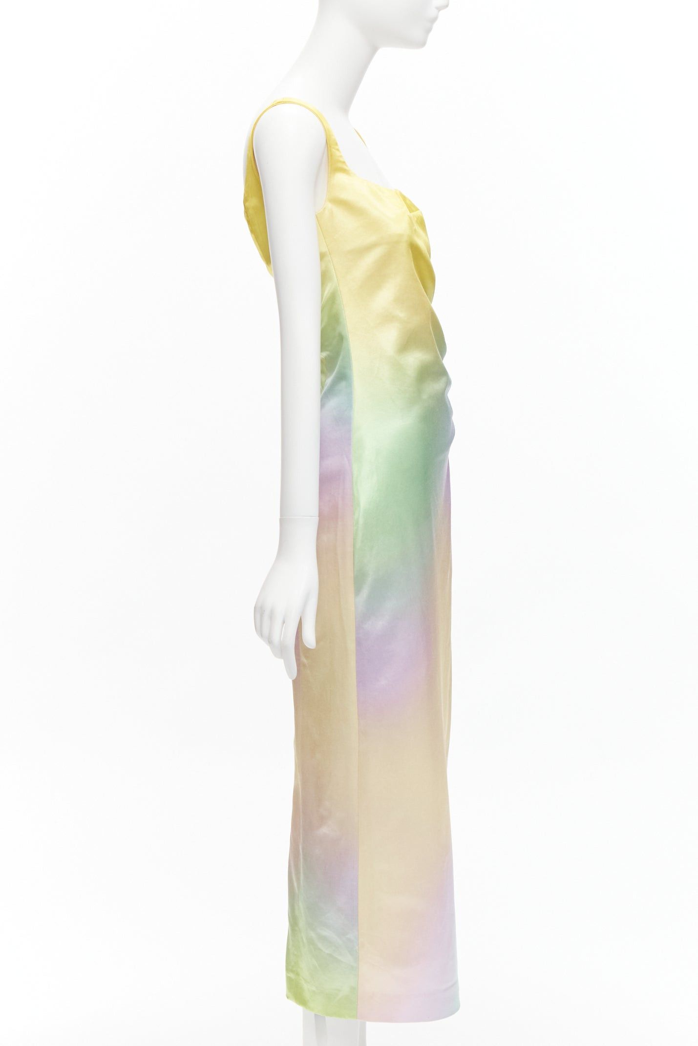 Other MERYLL ROGGE 2021 Runway pastel rainbow ombre rainbow drape side scoop neck dress FR36 S Size S / US 4 / IT 40 - 4 Thumbnail
