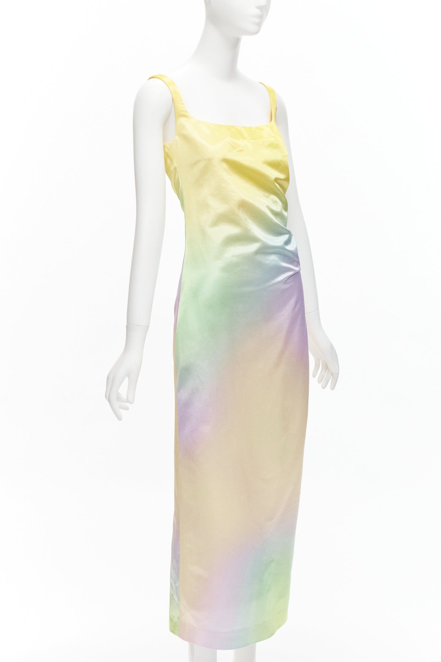 Other MERYLL ROGGE 2021 Runway pastel rainbow ombre rainbow drape side scoop neck dress FR36 S Size S / US 4 / IT 40 - 3 Thumbnail