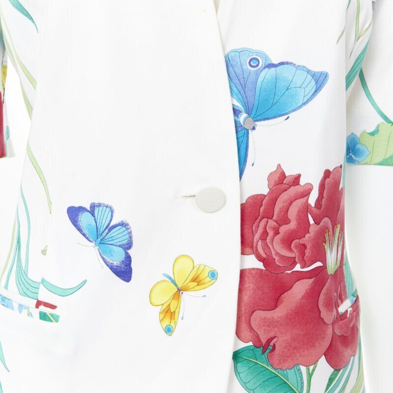 Other vintage LEONARD 90's white oriental floral butterflly print short sleeve jacket Size XS / US 0-2 / IT 36-38 - 10 Thumbnail