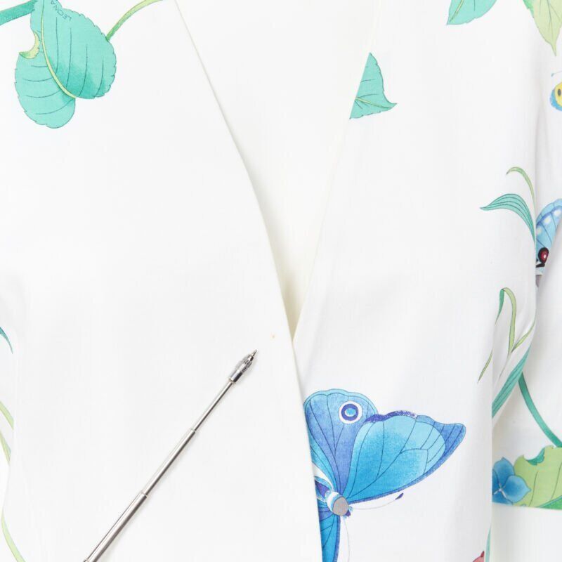 Other vintage LEONARD 90's white oriental floral butterflly print short sleeve jacket Size XS / US 0-2 / IT 36-38 - 9 Thumbnail