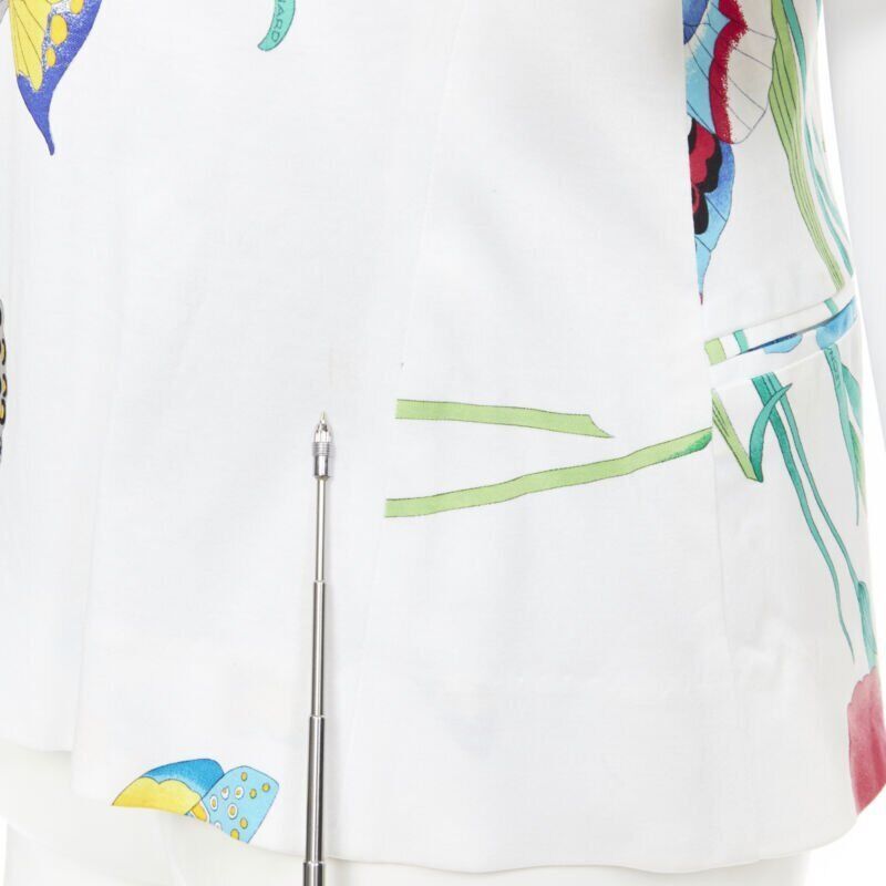 Other vintage LEONARD 90's white oriental floral butterflly print short sleeve jacket Size XS / US 0-2 / IT 36-38 - 8 Thumbnail
