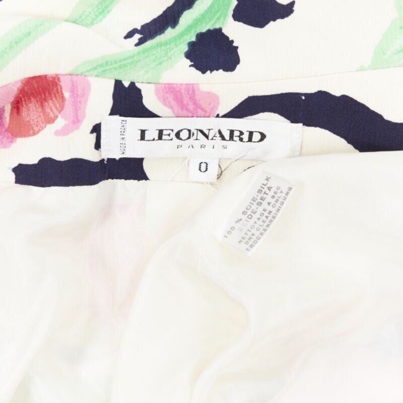 Other vintage LEONARD 90's floral pink rose print double breasted blazer jacket US0 Size XS / US 0-2 / IT 36-38 - 12 Thumbnail
