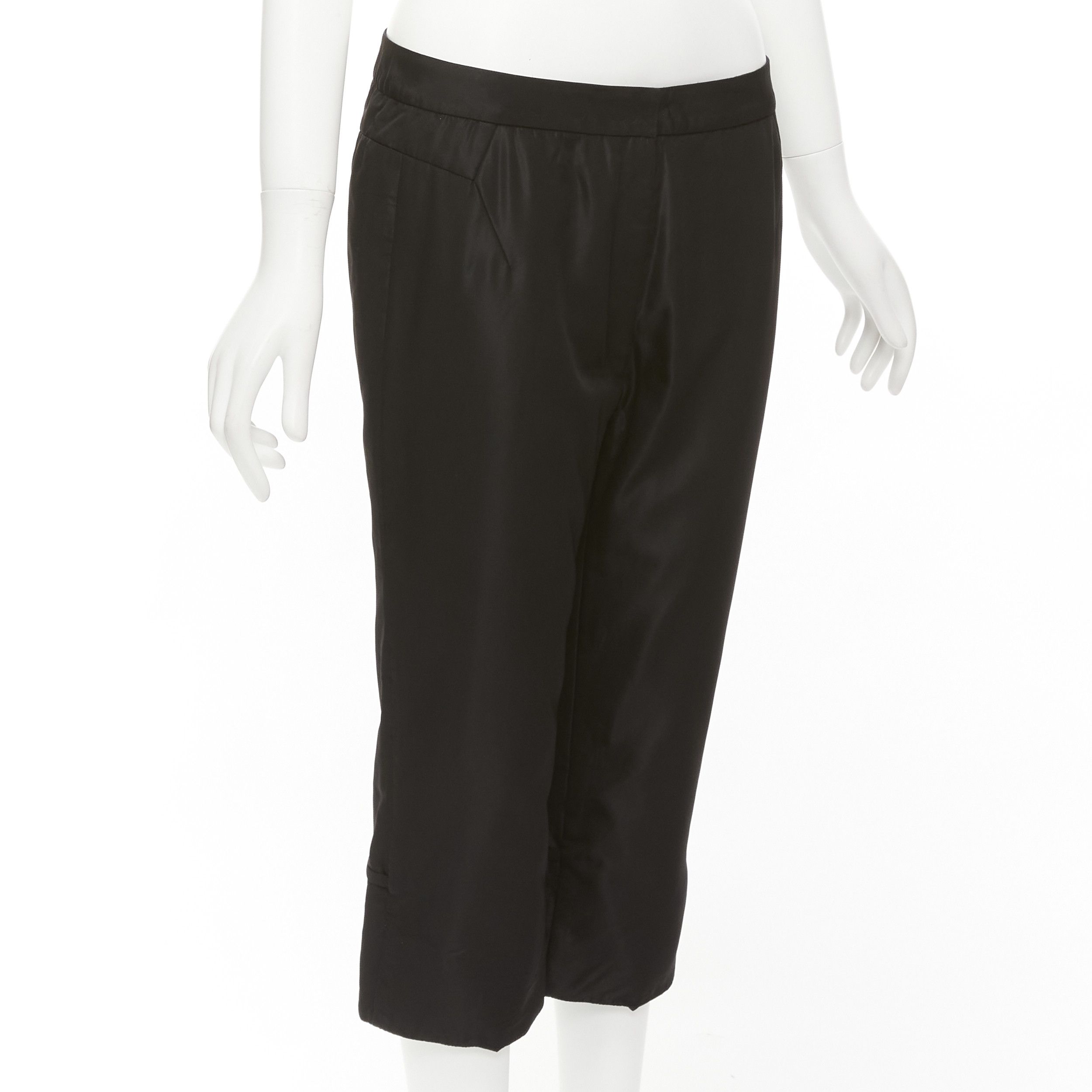 Other SHIATZY CHEN black acetate blend 3D cut back slit padded cropped pants IT42 M Size 28" / US 6 / IT 42 - 3 Thumbnail