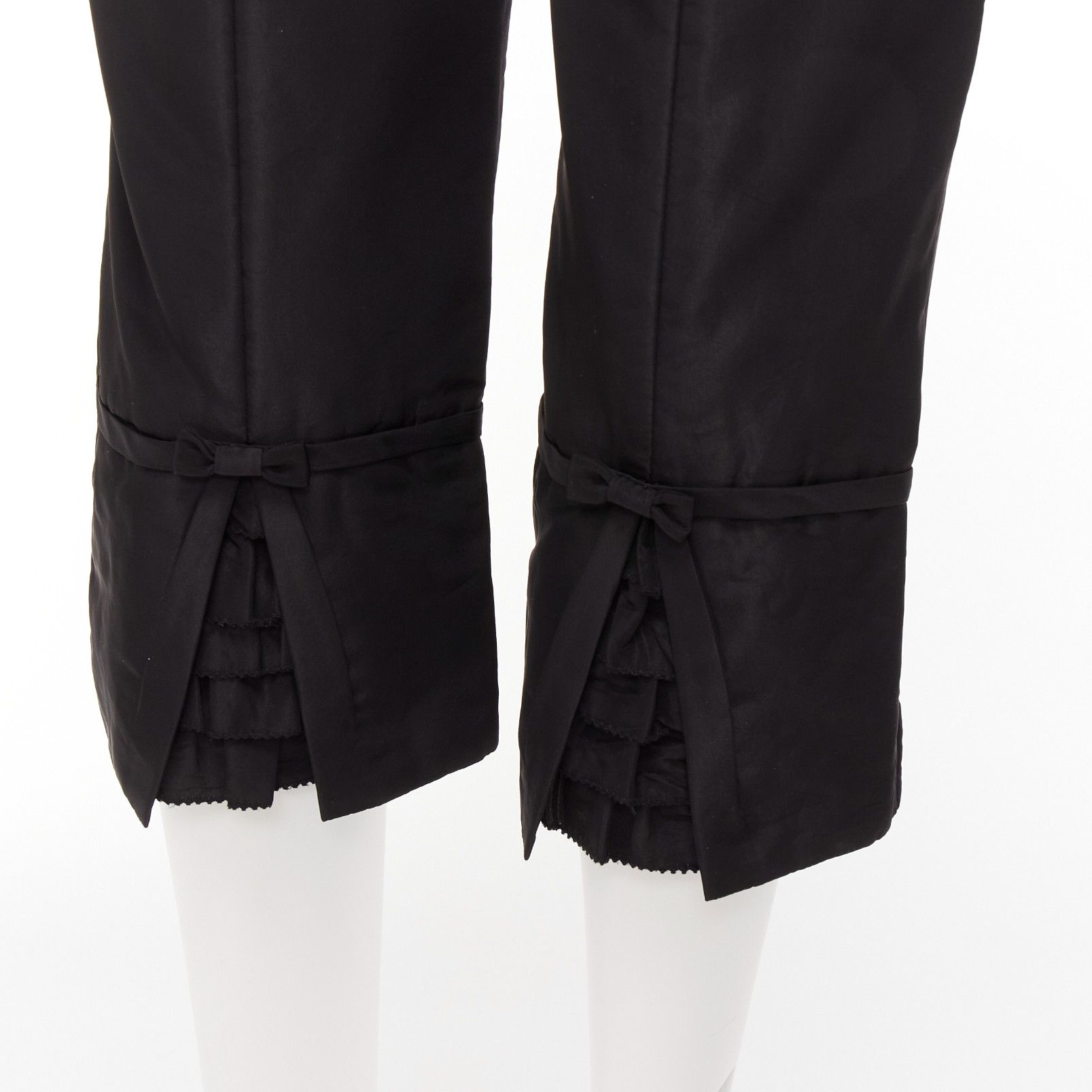 Other SHIATZY CHEN black acetate blend 3D cut back slit padded cropped pants IT42 M Size 28" / US 6 / IT 42 - 2 Thumbnail