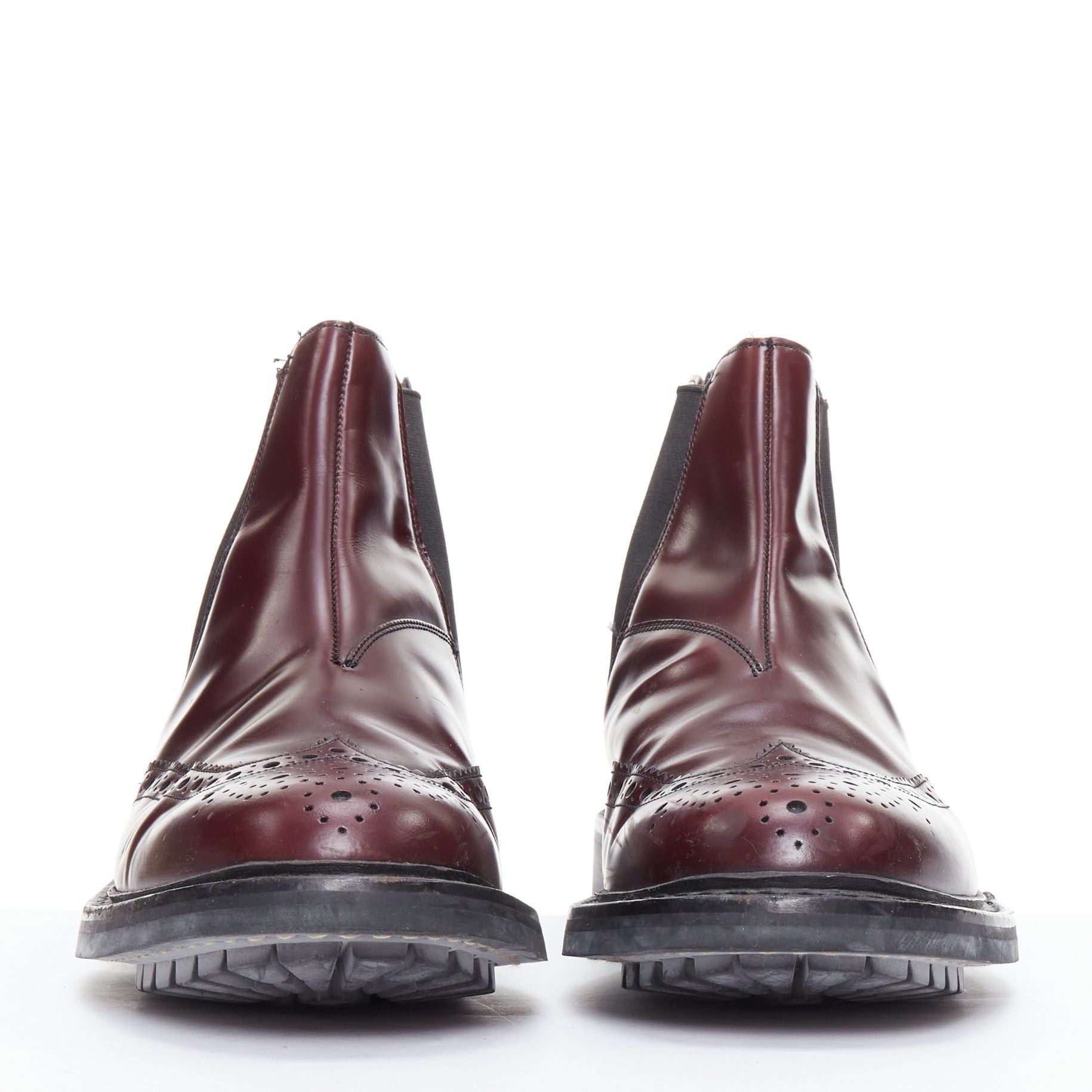 Church's CHURCH'S Ketsby burgundy perforated polished chelsea boots UK7 EU41 Size US 8 / EU 41 - 3 Thumbnail