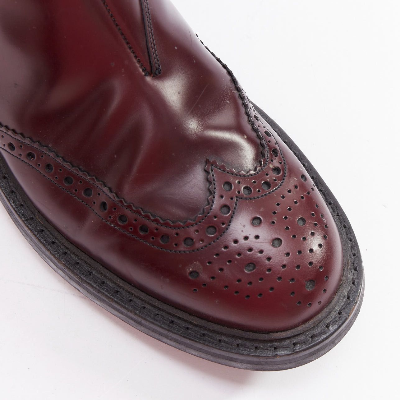 Church's CHURCH'S Ketsby burgundy perforated polished chelsea boots UK7 EU41 Size US 8 / EU 41 - 7 Thumbnail