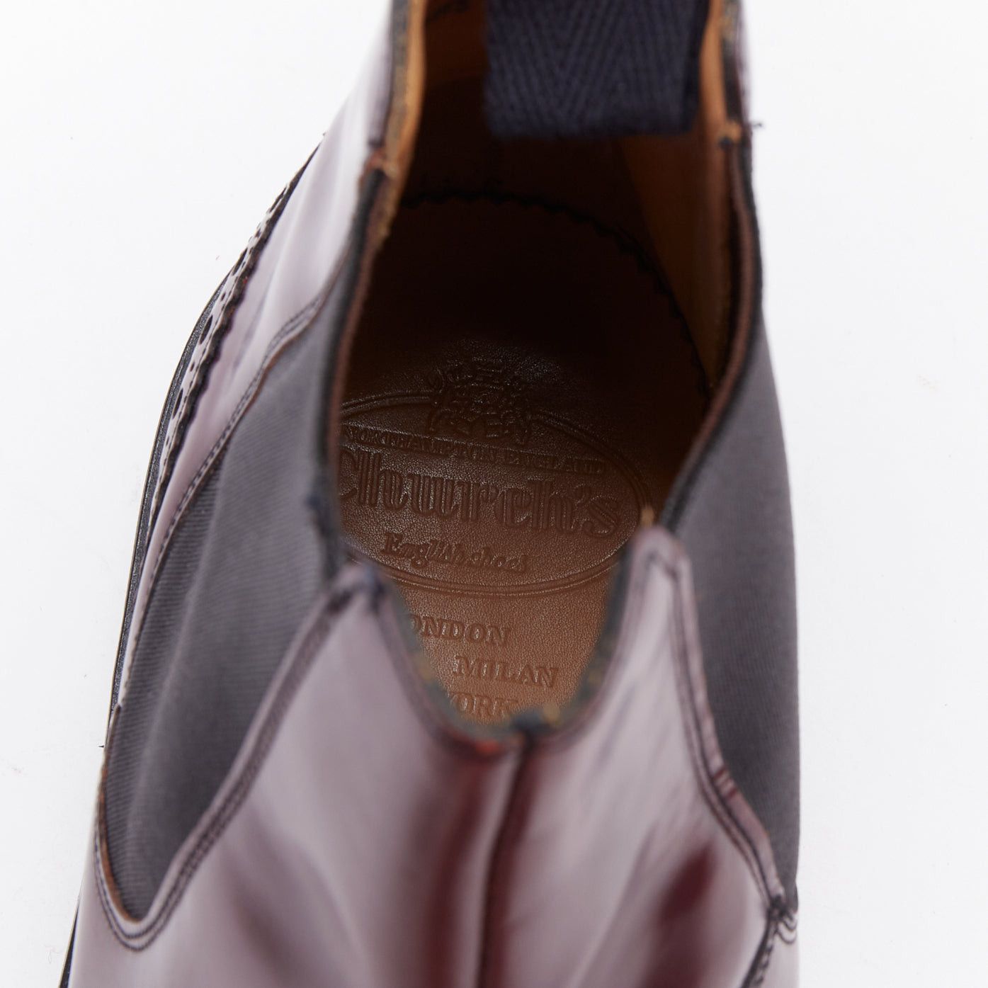 Church's CHURCH'S Ketsby burgundy perforated polished chelsea boots UK7 EU41 Size US 8 / EU 41 - 9 Thumbnail