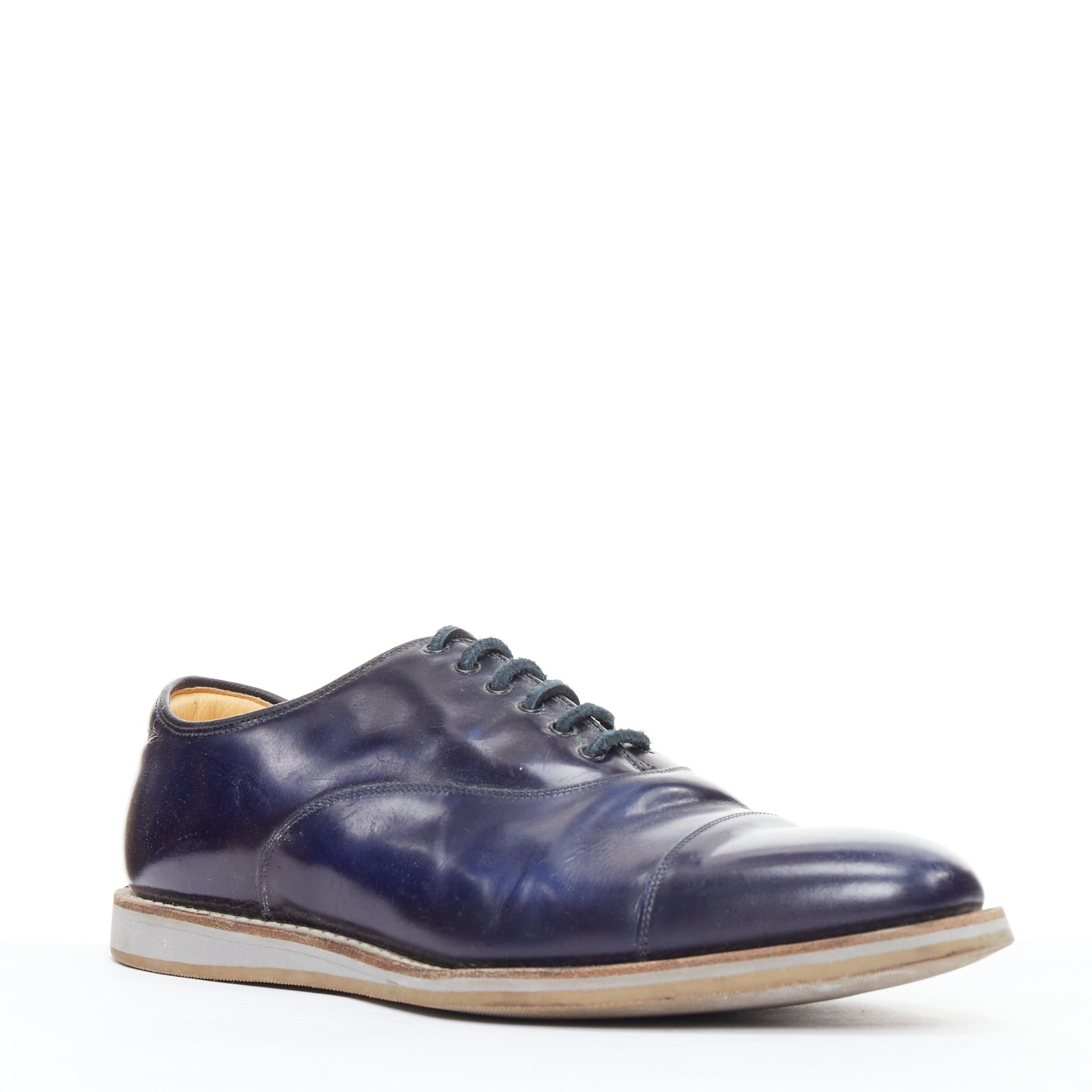 Church's CHURCH'S Hirst navy leather lace up derby dress shoe UK8 EU42 Size US 9 / EU 42 - 2 Thumbnail