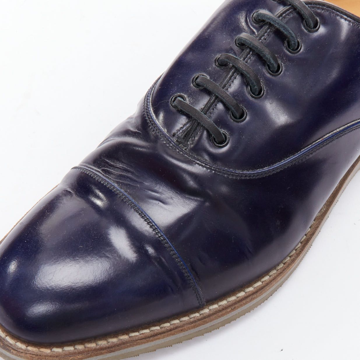 Church's CHURCH'S Hirst navy leather lace up derby dress shoe UK8 EU42 Size US 9 / EU 42 - 7 Thumbnail