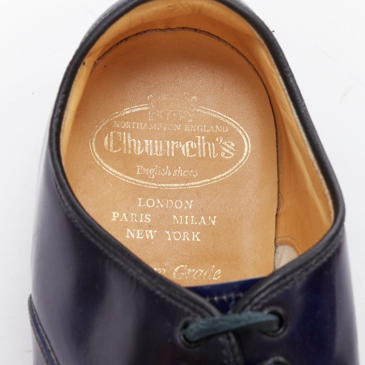Church's CHURCH'S Hirst navy leather lace up derby dress shoe UK8 EU42 Size US 9 / EU 42 - 9 Thumbnail