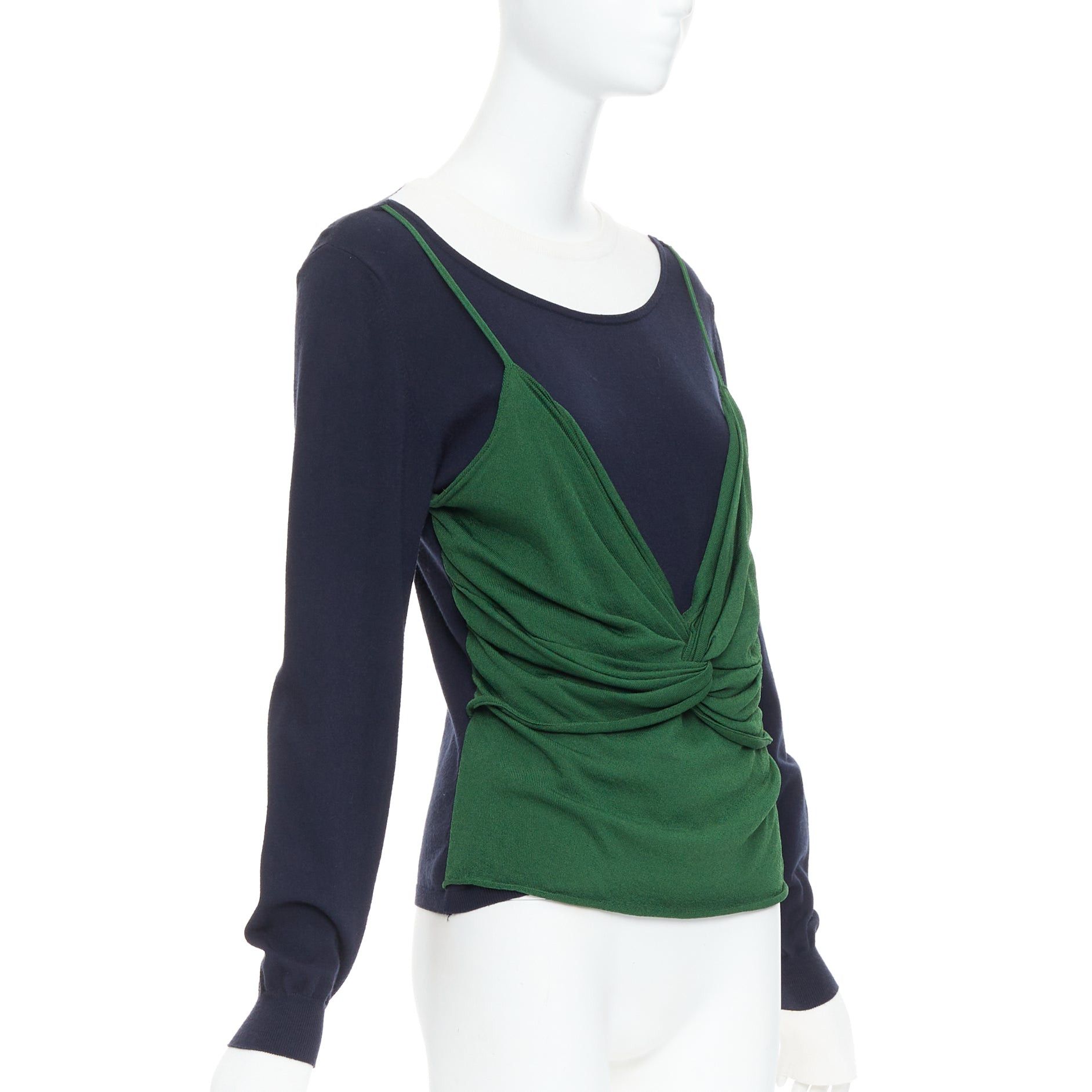 JW Anderson JW ANDERSON green navy deconstructed cami draped sweater L Size M / US 6-8 / IT 42-44 - 3 Thumbnail