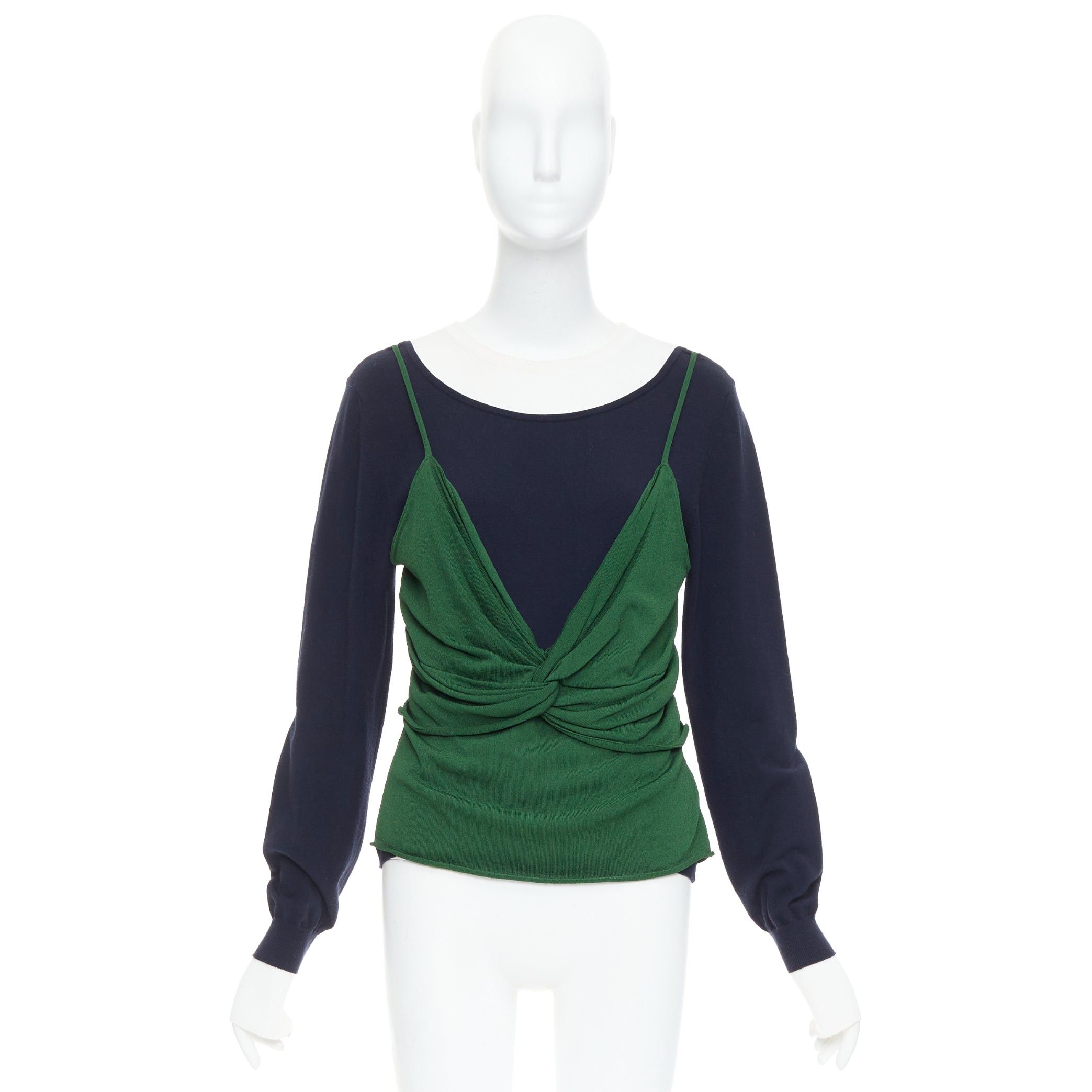 JW Anderson JW ANDERSON green navy deconstructed cami draped sweater L Size M / US 6-8 / IT 42-44 - 9 Thumbnail