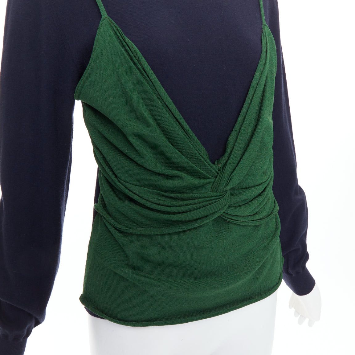 JW Anderson JW ANDERSON green navy deconstructed cami draped sweater L Size M / US 6-8 / IT 42-44 - 2 Thumbnail