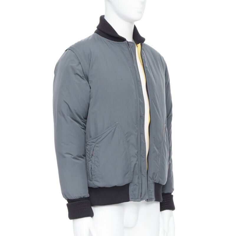 N.Hoolywood N HOOLYWOOD greey contrast yellow lined goose down padded bomber jacket S Size US S / EU 44-46 / 1 - 4 Thumbnail
