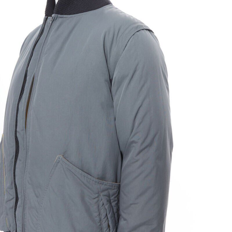 N.Hoolywood N HOOLYWOOD greey contrast yellow lined goose down padded bomber jacket S Size US S / EU 44-46 / 1 - 8 Thumbnail
