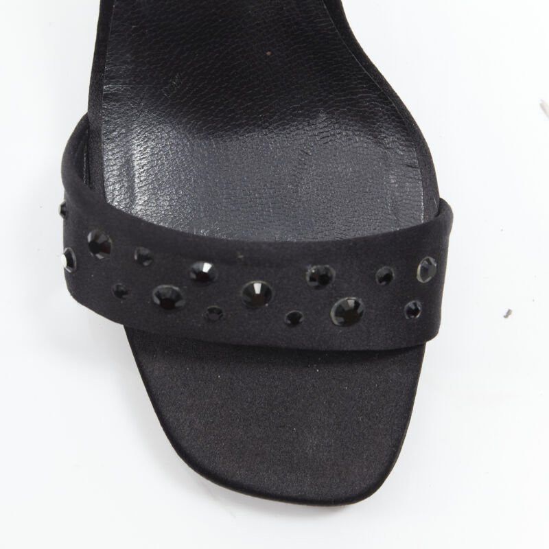 Versace vintage GIANNI VERSACE black satin crystal cone heel sandal EU36.5 Size US 6.5 / IT 36.5 - 7 Thumbnail