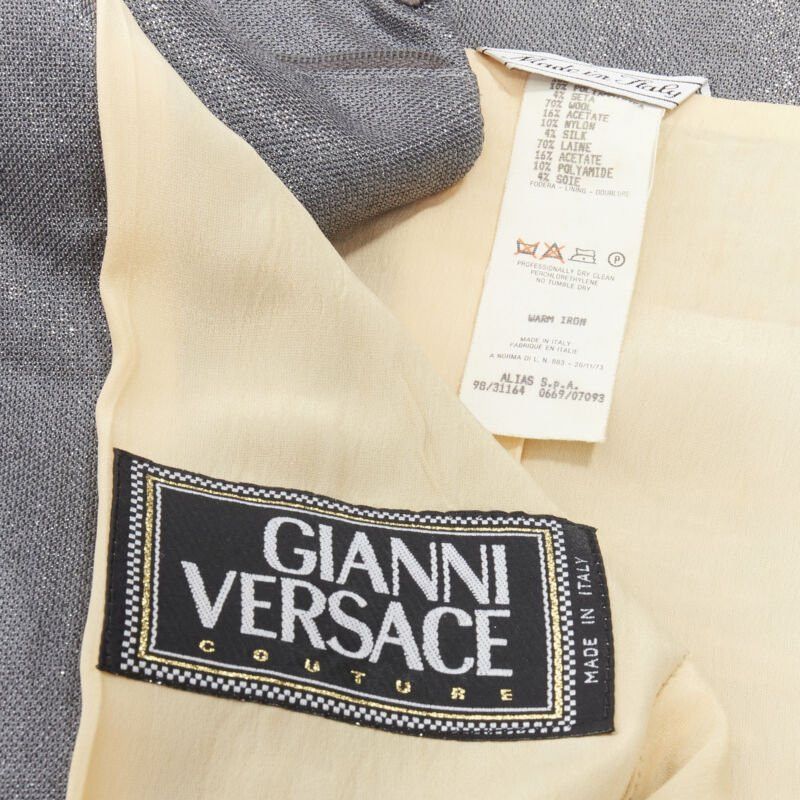 Versace GIANNI VERSACE 1998 Vintage metallic silver lurex embroidered back vest Size M / US 6-8 / IT 42-44 - 8 Thumbnail