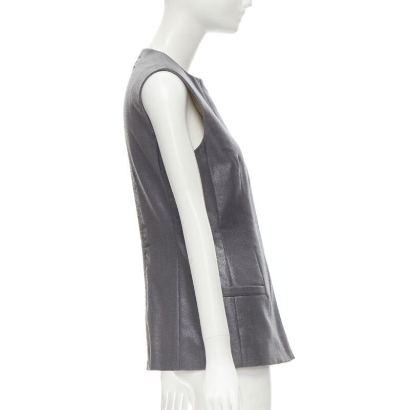 Versace GIANNI VERSACE 1998 Vintage metallic silver lurex embroidered back vest Size M / US 6-8 / IT 42-44 - 5 Thumbnail