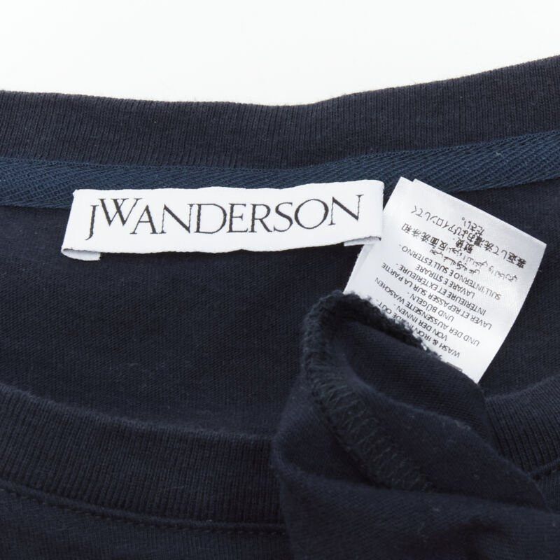 JW Anderson JW ANDERSON JWA logo embroidered navy blue cotton tie sleeve T-shirt S Size US S / EU 44-46 / 1 - 8 Thumbnail