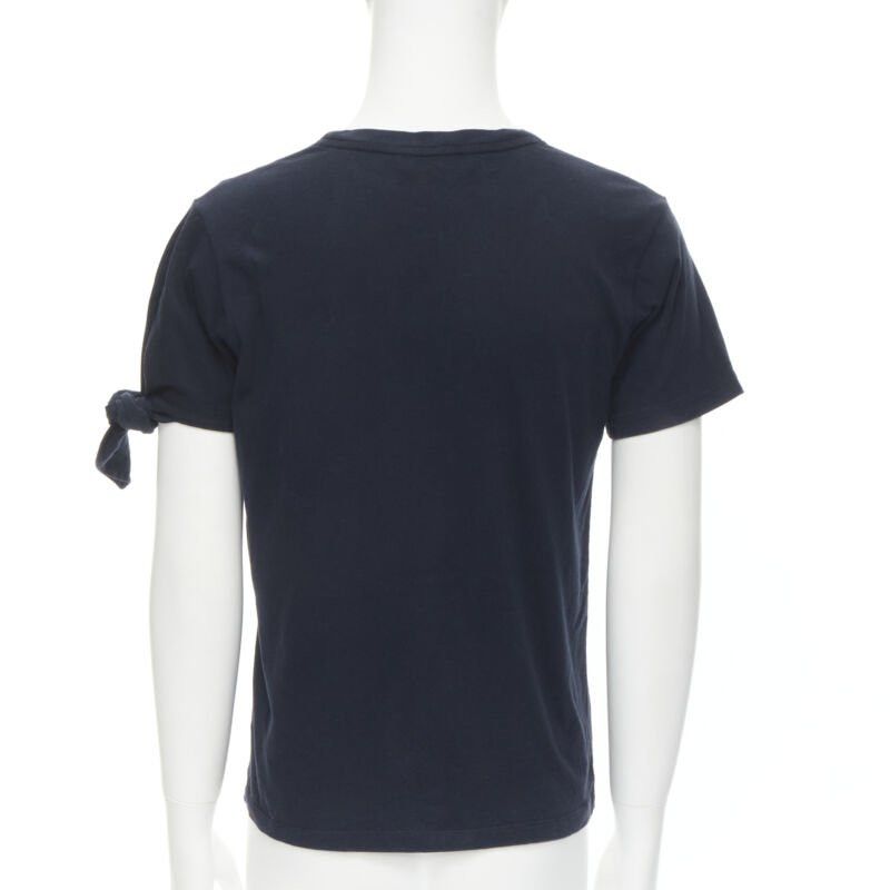 JW Anderson JW ANDERSON JWA logo embroidered navy blue cotton tie sleeve T-shirt S Size US S / EU 44-46 / 1 - 5 Thumbnail
