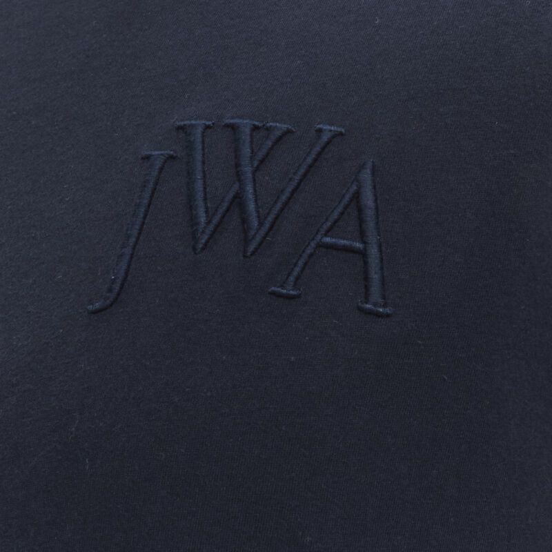 JW Anderson JW ANDERSON JWA logo embroidered navy blue cotton tie sleeve T-shirt S Size US S / EU 44-46 / 1 - 7 Thumbnail
