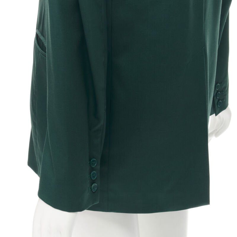 Other RYAN ROCHE 100% wool green peal lapel single button blazer jacket US2 XS Size XS / US 0-2 / IT 36-38 - 8 Thumbnail