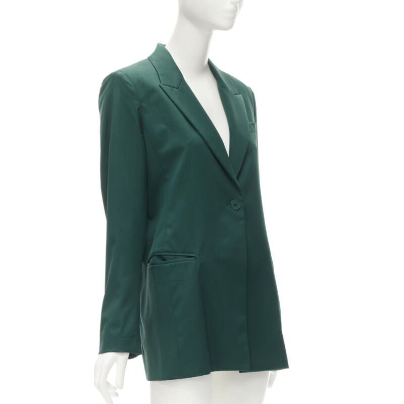 Other RYAN ROCHE 100% wool green peal lapel single button blazer jacket US2 XS Size XS / US 0-2 / IT 36-38 - 3 Thumbnail