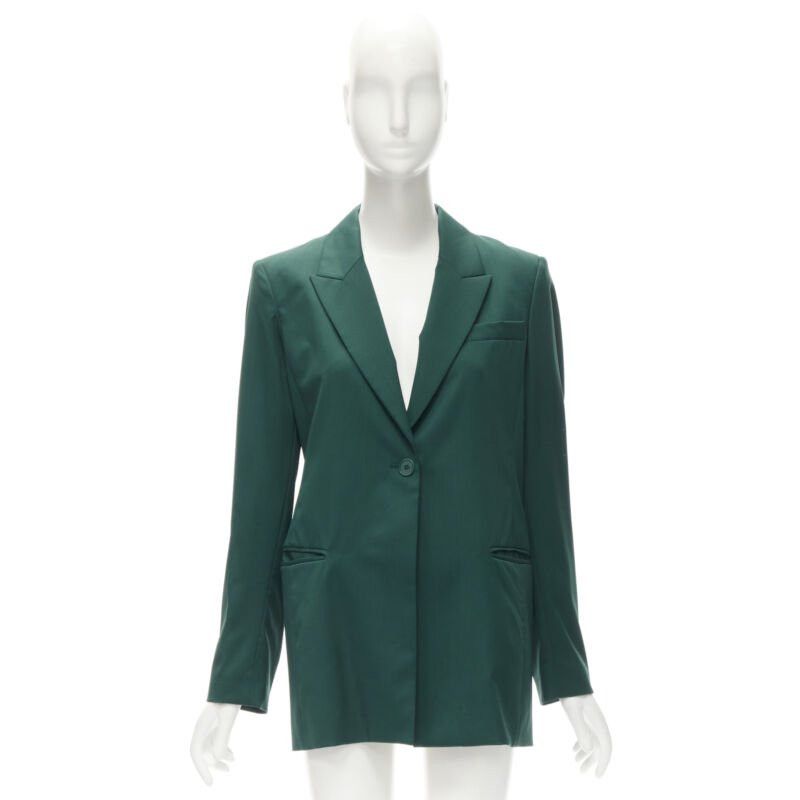 Other RYAN ROCHE 100% wool green peal lapel single button blazer jacket US2 XS Size XS / US 0-2 / IT 36-38 - 10 Thumbnail
