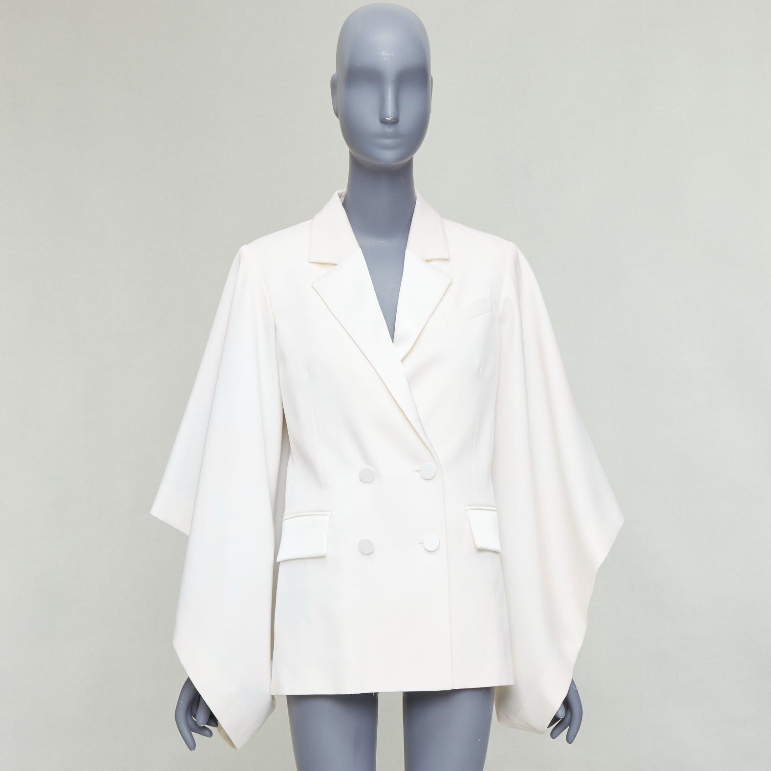 Other RACIL Kyoto Kimono cream satin print lined cape sleeve tuxedo jacket Size ONE SIZE - 10 Thumbnail