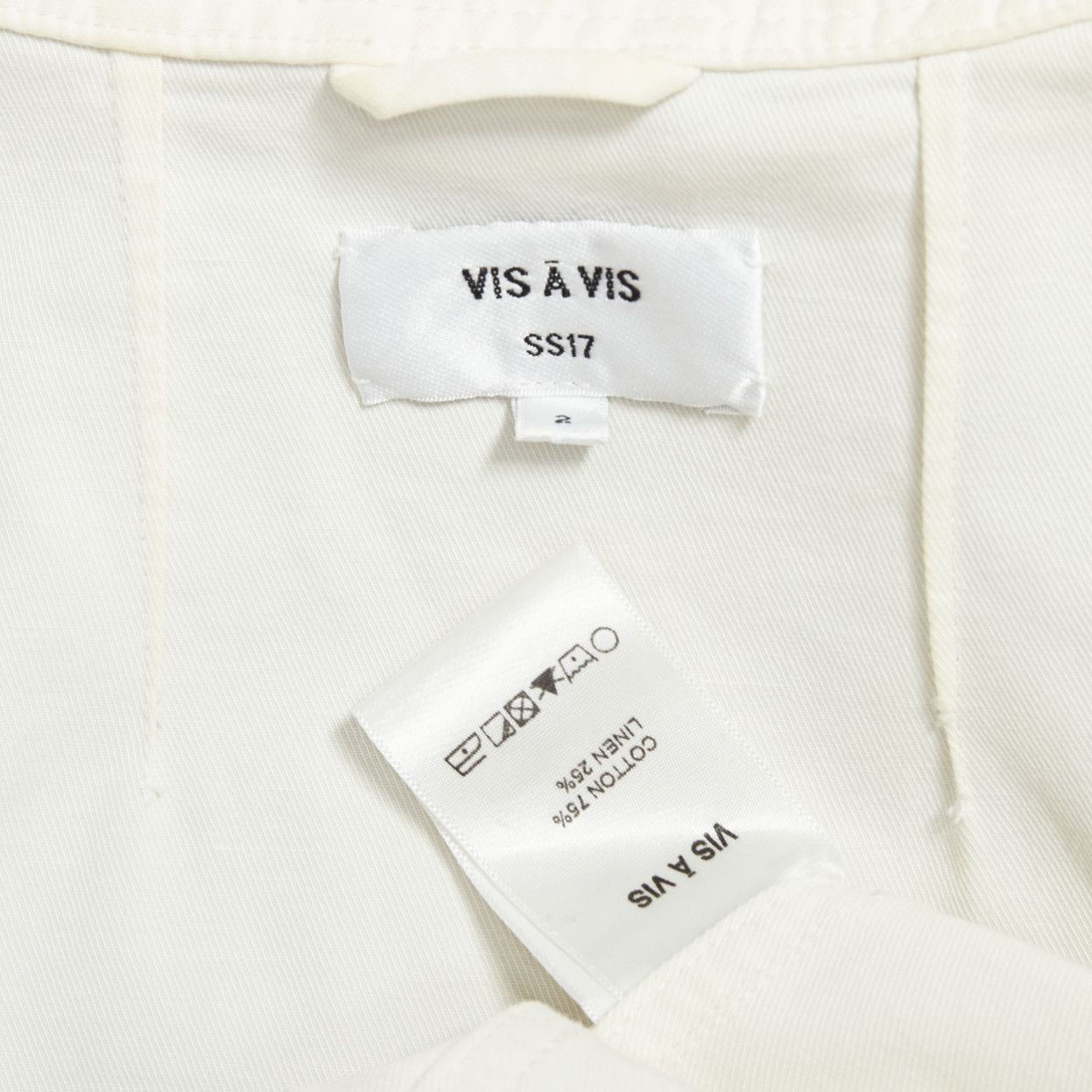 Other VIS A VIS 2017 white cotton linen black drawstring anorak coat Sz2 Size S / US 4 / IT 40 - 8 Thumbnail