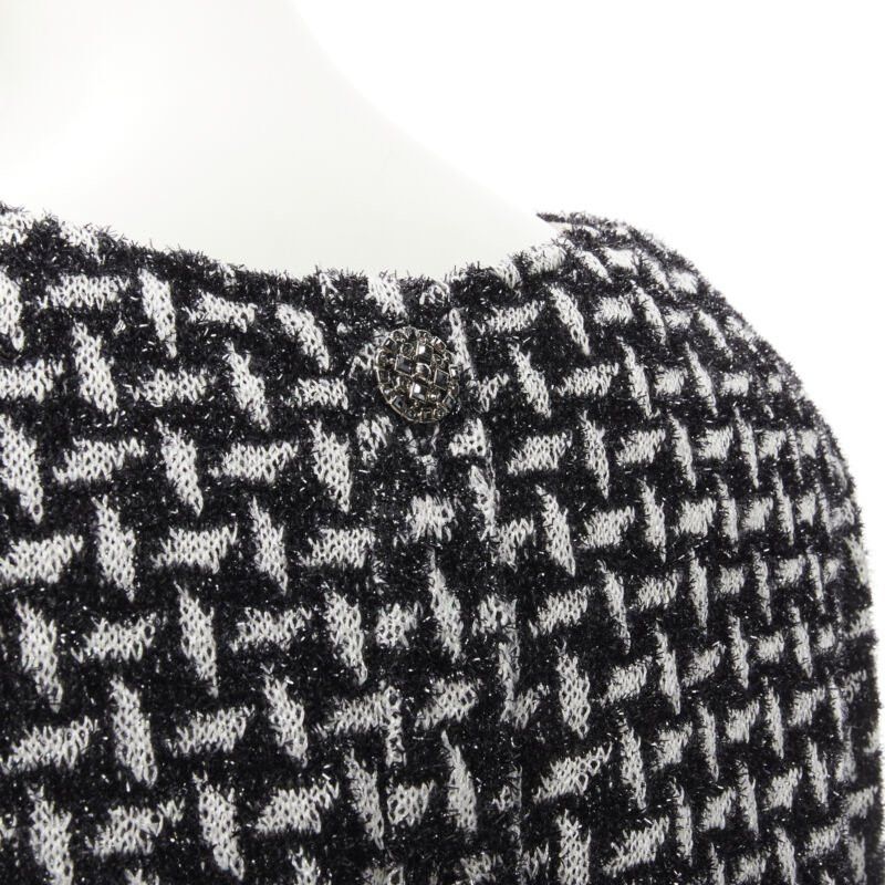 Other ST JOHN COUTURE metallic black white lattice crystal buttons layered top US6 M Size XS / US 0-2 / IT 36-38 - 2 Thumbnail