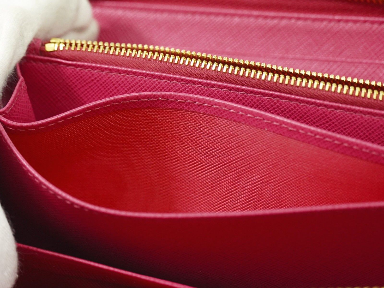 Prada Prada Zip Around Tab Wallet Saffiano Leather Size ONE SIZE - 15 Thumbnail