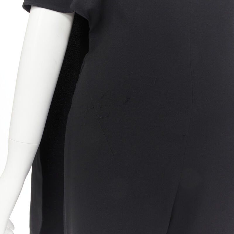 Other ESTABAN CORTEZAR black open back asymmetric cape jumpsuit FR38 S Size 27" / US 4 / IT 40 - 8 Thumbnail