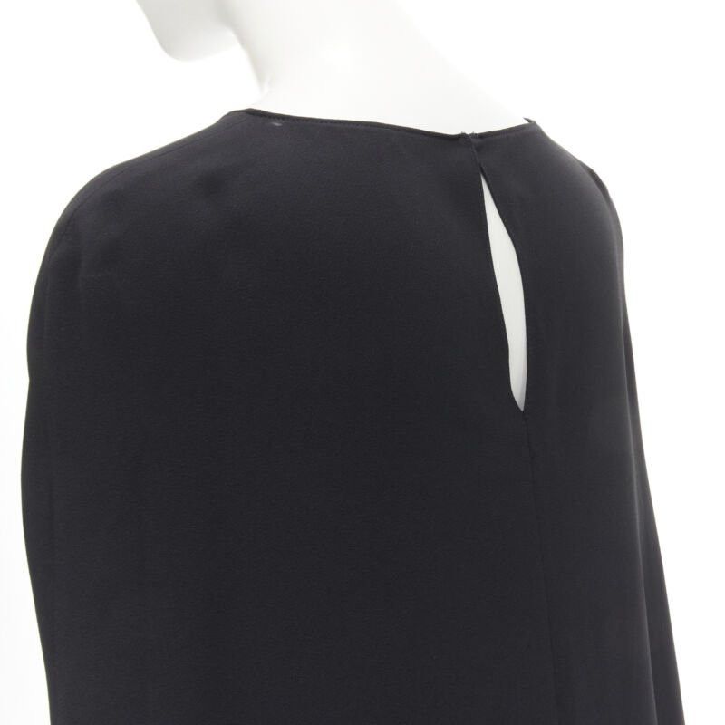 Other ESTABAN CORTEZAR black open back asymmetric cape jumpsuit FR38 S Size 27" / US 4 / IT 40 - 7 Thumbnail