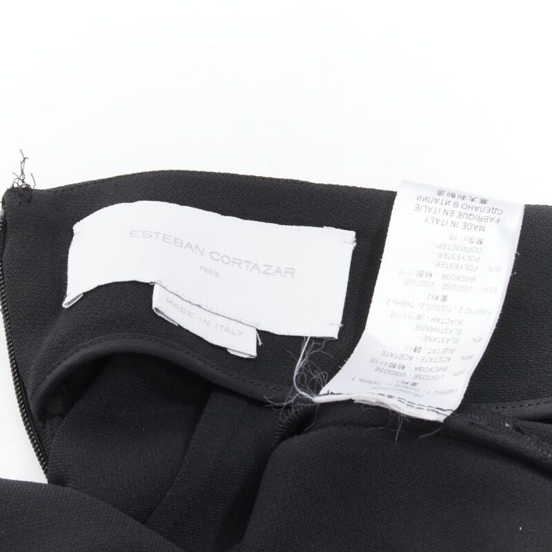Other ESTABAN CORTEZAR black open back asymmetric cape jumpsuit FR38 S Size 27" / US 4 / IT 40 - 9 Thumbnail