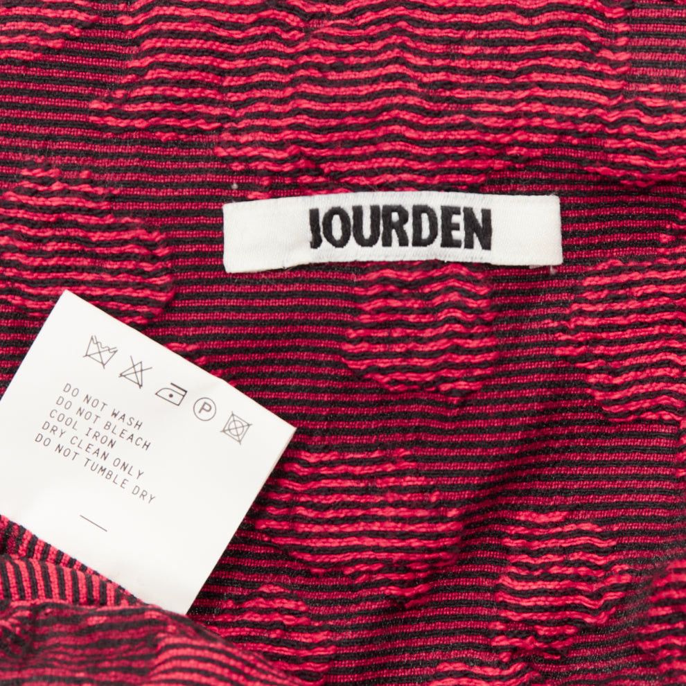 ANAIS JOURDEN ANAIS JOURDEN red cotton blend floral 3D jacquard tie full gown skirt FR36 S Size 27" / US 4 / IT 40 - 8 Thumbnail
