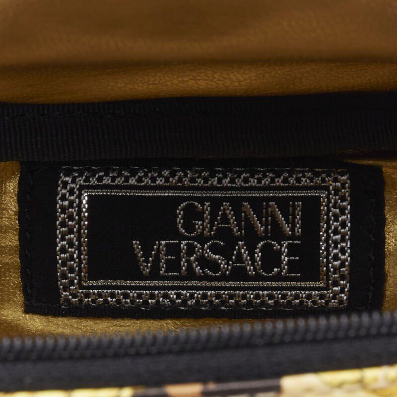 Versace GIANNI VERSACE gold barocco baroque leopard print leather top handle micro bag Size ONE SIZE - 11 Thumbnail