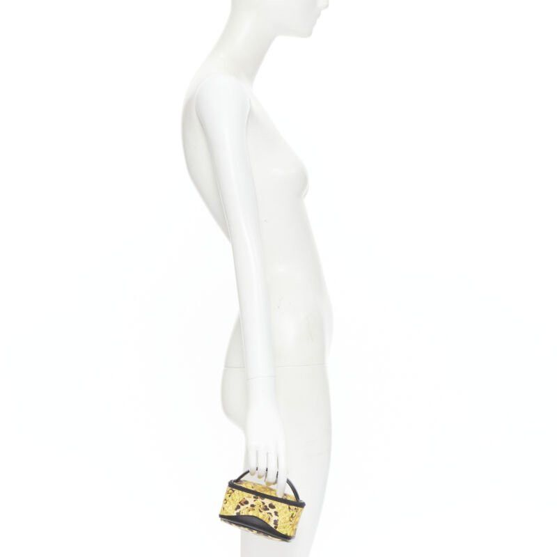 Versace GIANNI VERSACE gold barocco baroque leopard print leather top handle micro bag Size ONE SIZE - 2 Thumbnail
