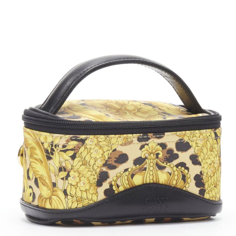 Versace GIANNI VERSACE gold barocco baroque leopard print leather top handle micro bag Size ONE SIZE - 3 Thumbnail