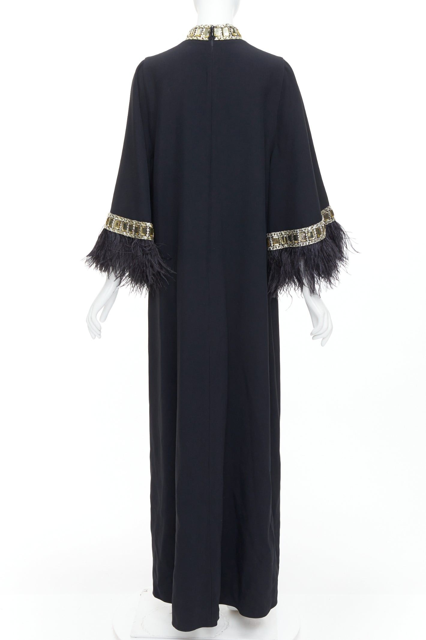 Other ANDREW GN 2021 Runway black ostrich feather trim glass beads maxi dress FR38 M Size M / US 6-8 / IT 42-44 - 5 Thumbnail