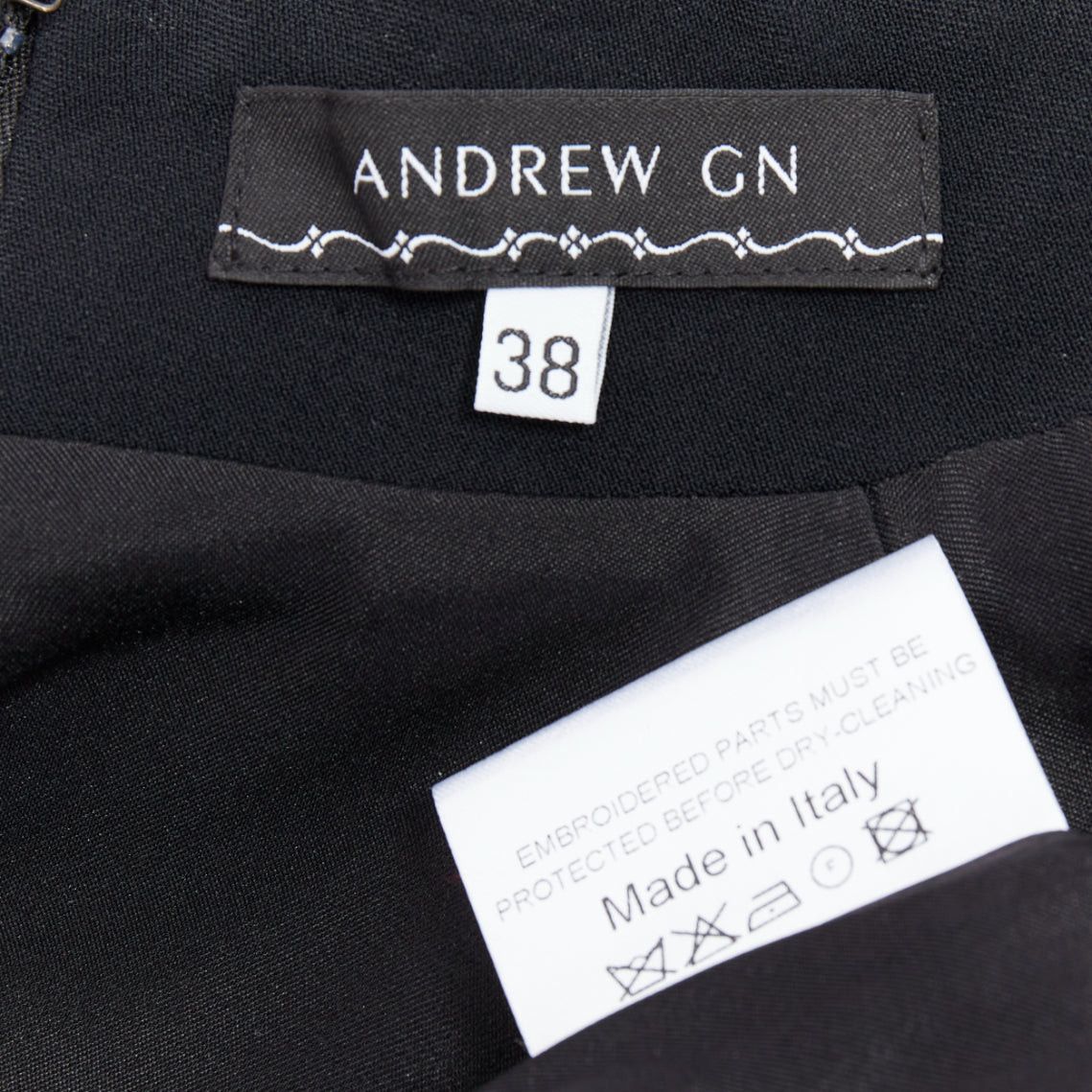 Other ANDREW GN 2021 Runway black ostrich feather trim glass beads maxi dress FR38 M Size M / US 6-8 / IT 42-44 - 8 Thumbnail
