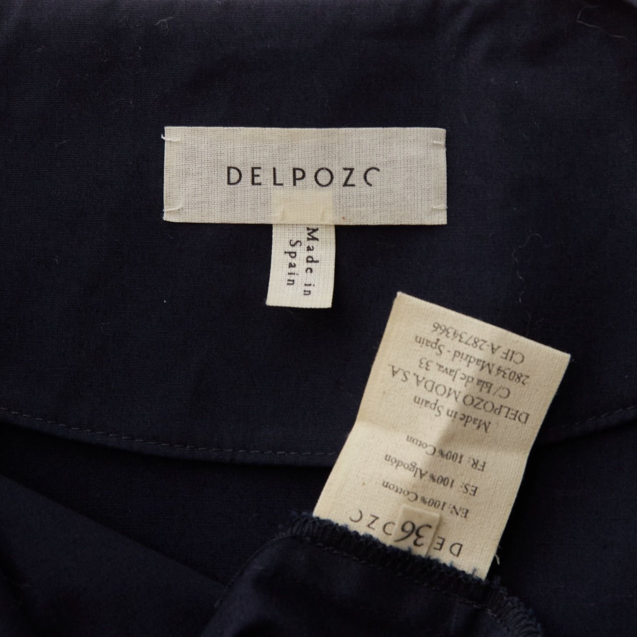 Other DELPOZO navy cotton knot tie sleeves V neck relaxed top FR36A S Size S / US 4 / IT 40 - 8 Thumbnail