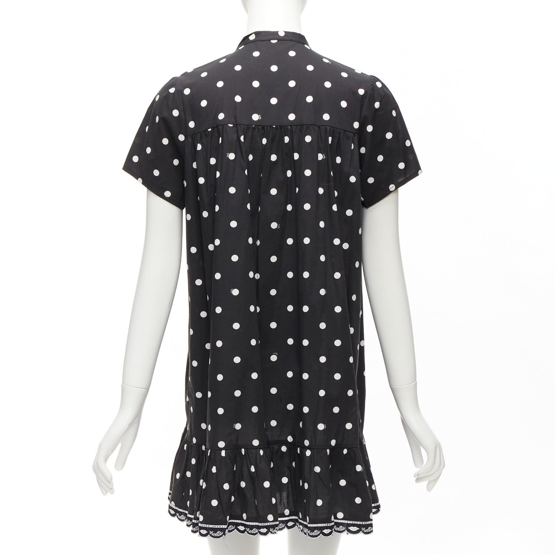 Other VIVETTA Kids black white cotton blend polka dot ruffle logo trim sundress 14Y XS Size XS / US 0-2 / IT 36-38 - 5 Thumbnail